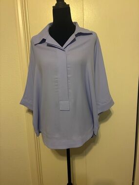 Relaxed Light Lavender Collared Tunic Top